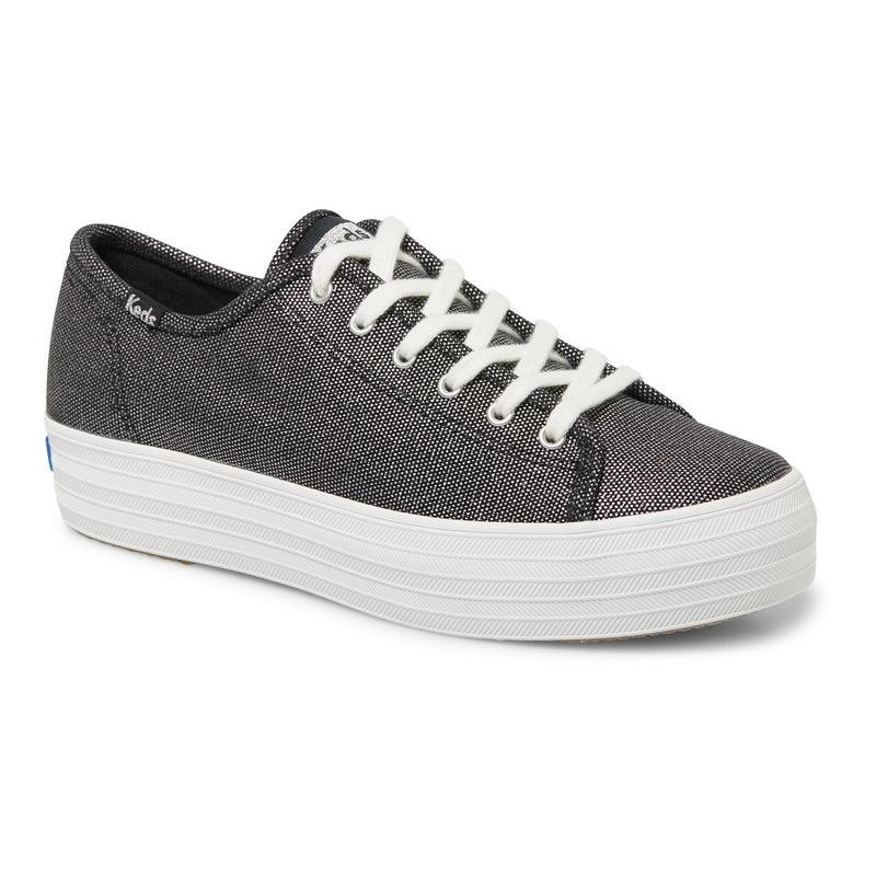 Keds Triple Kick Metallic Pewter Platform Sneakers Kadın Siyah | BSGRF-5863