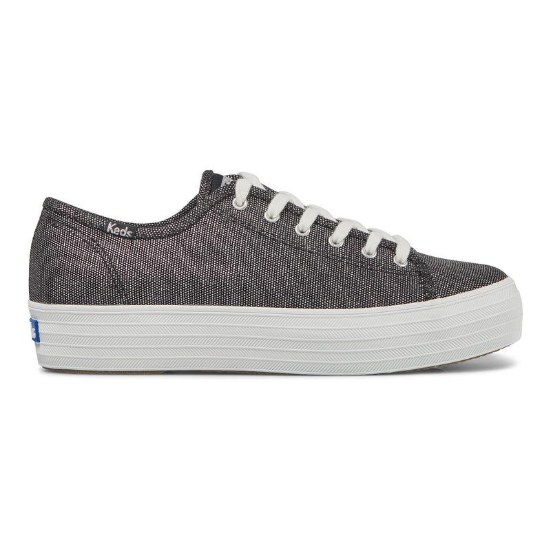 Keds Triple Kick Metallic Pewter Platform Sneakers Kadın Siyah | BSGRF-5863