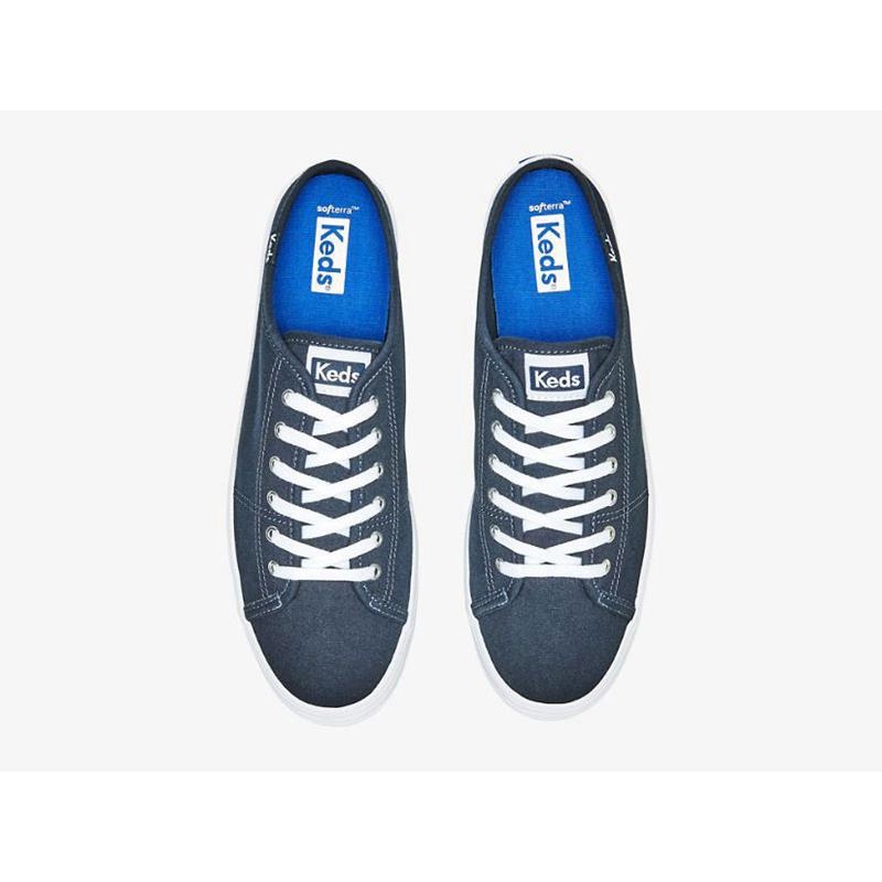 Keds Triple Kick Mule Kanvas Makosen Ayakkabı Kadın Lacivert | KVDSI-0961