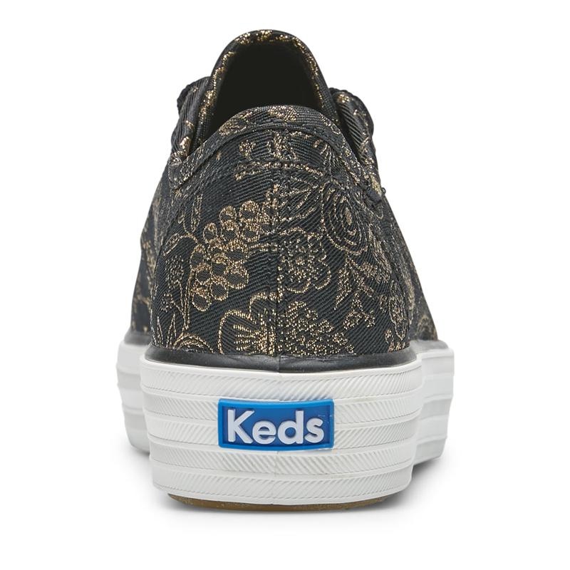 Keds Triple Kick Rifle Paper Co. Colette Jacquard Canvas Kadın Siyah | MFBNR-6109