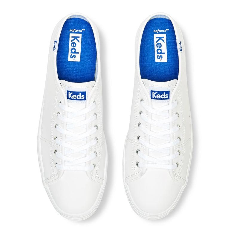 Keds Triple Mule Deri Leather Sneakers Kadın Beyaz | ZTUSQ-4785