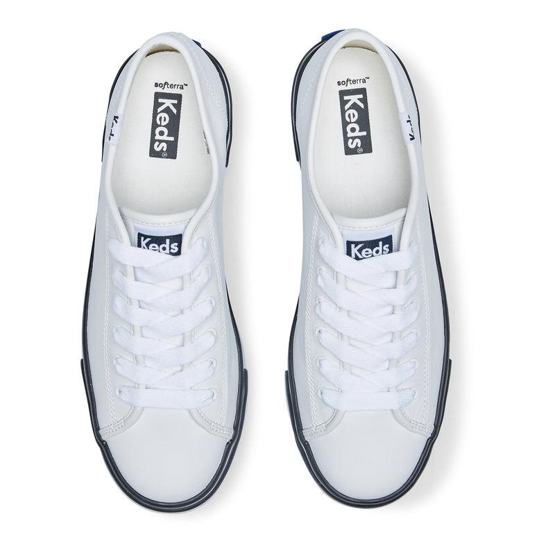 Keds Triple Up Deri Bumper Foxing Leather Sneakers Kadın Beyaz | QJKYO-4917