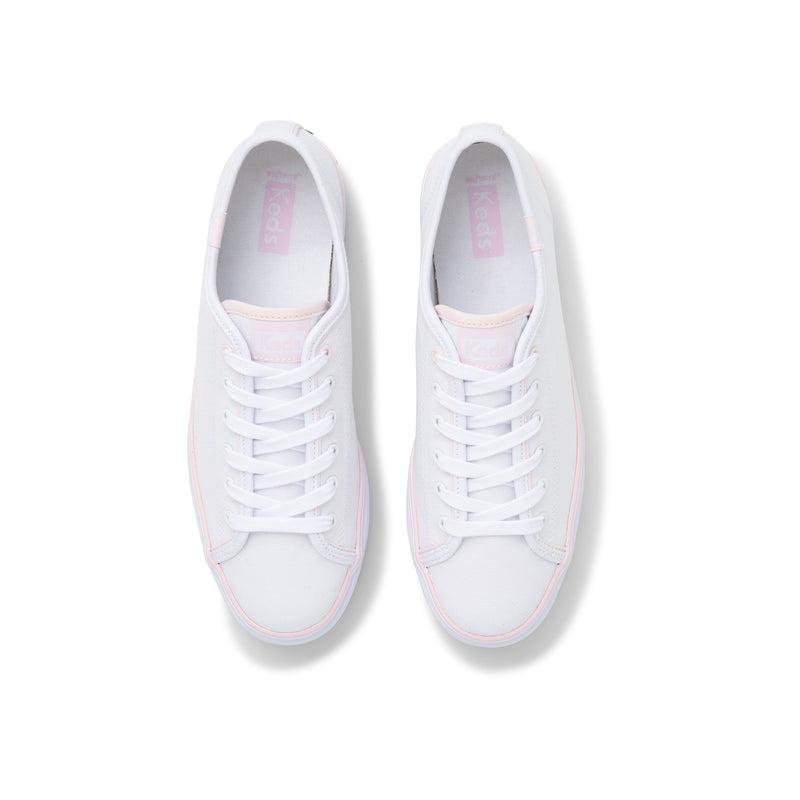 Keds Triple Up Hits/Pink Kanvas Canvas Kadın White/Pink | OBSDY-3562