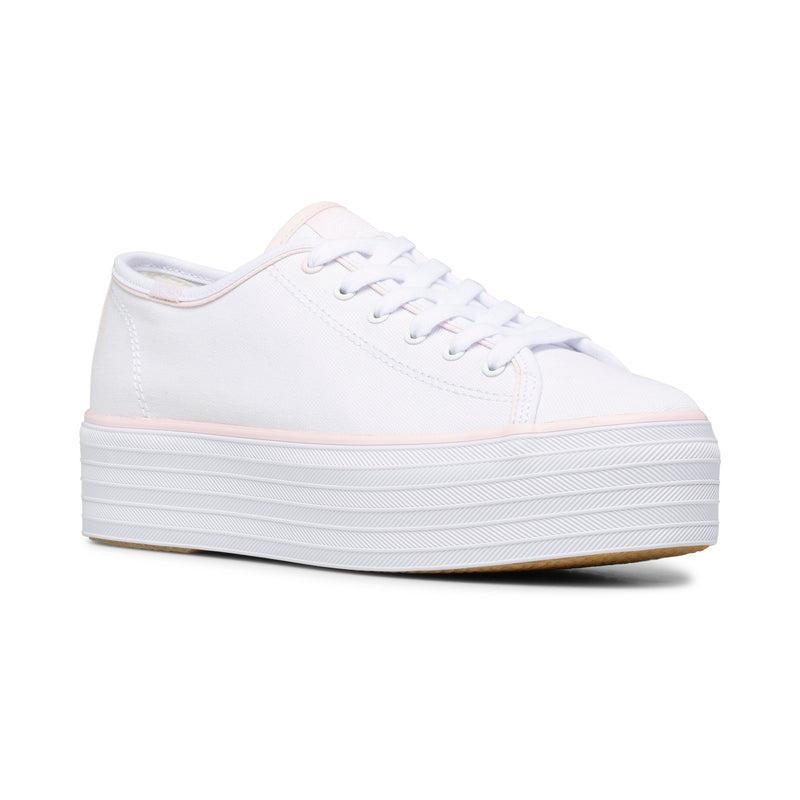 Keds Triple Up Hits/Pink Kanvas Canvas Kadın White/Pink | OBSDY-3562