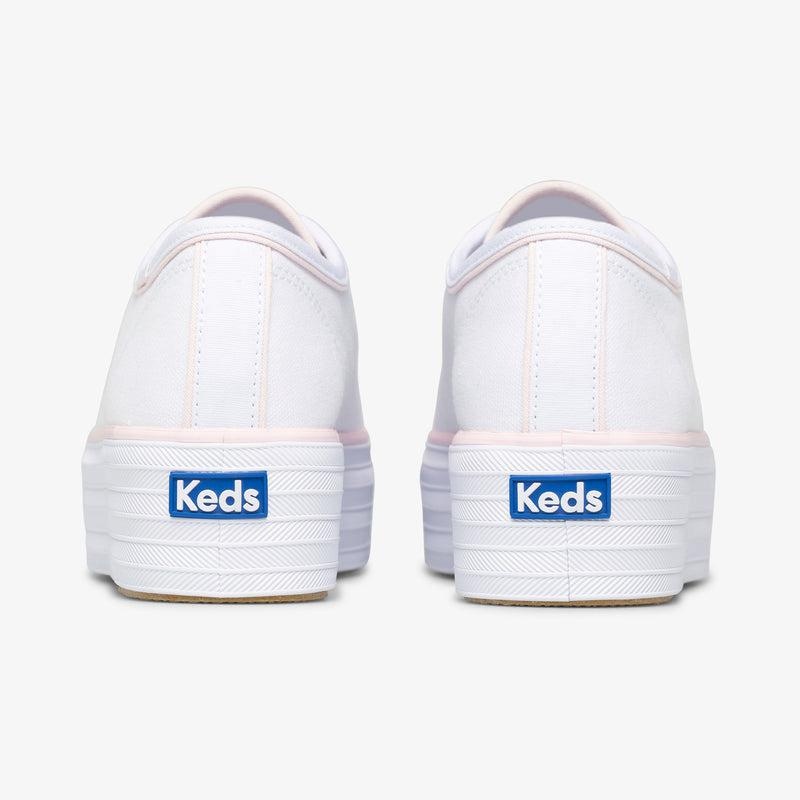 Keds Triple Up Hits/Pink Kanvas Canvas Kadın White/Pink | OBSDY-3562