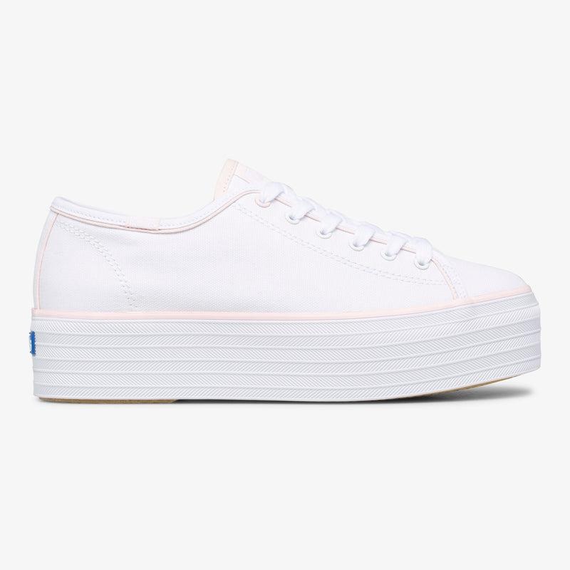 Keds Triple Up Hits/Pink Kanvas Canvas Kadın White/Pink | OBSDY-3562