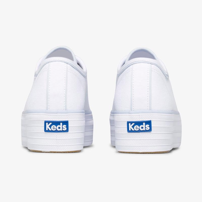 Keds Triple Up Hits Kanvas Canvas Kadın White/Blue | DQYCE-4921