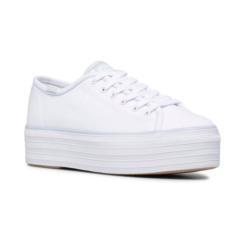 Keds Triple Up Hits Kanvas Canvas Kadın White/Blue | DQYCE-4921