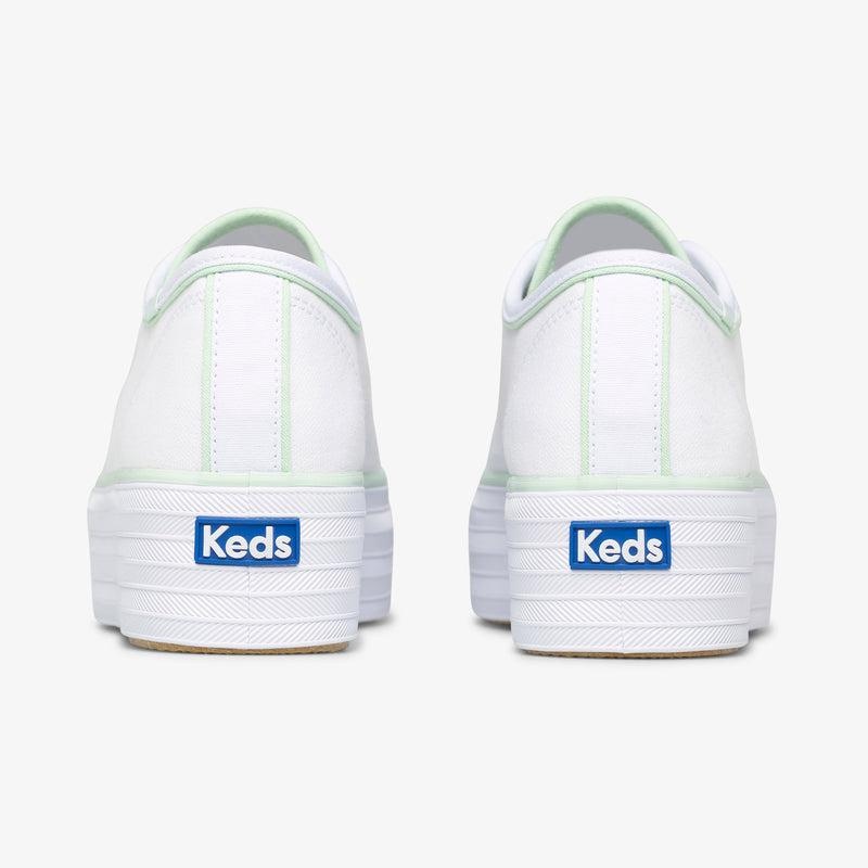 Keds Triple Up Kanvas Hits Canvas Kadın White/Mint | NBYXK-6814