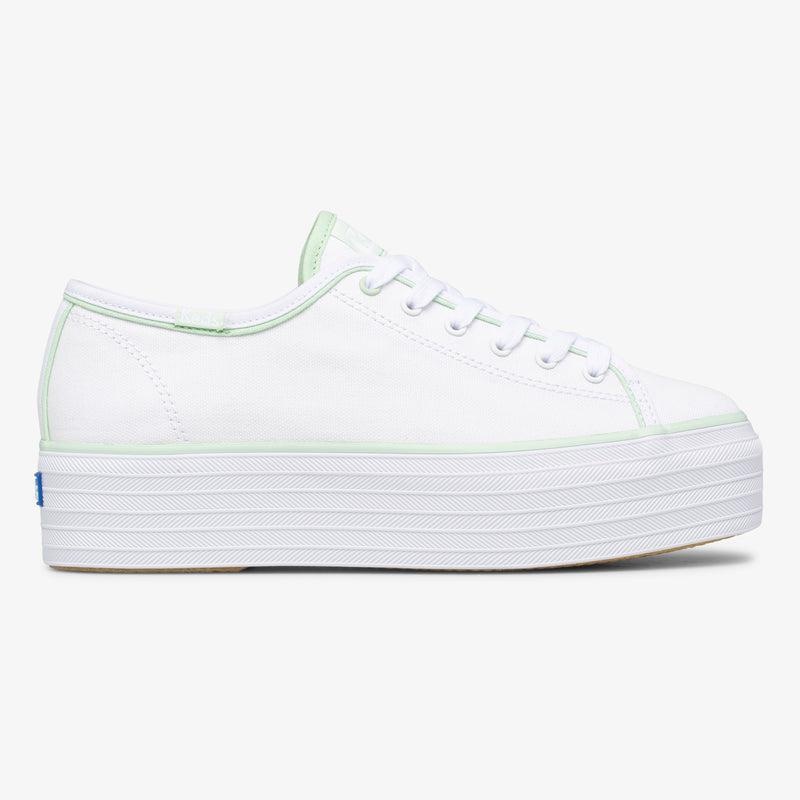 Keds Triple Up Kanvas Hits Canvas Kadın White/Mint | NBYXK-6814