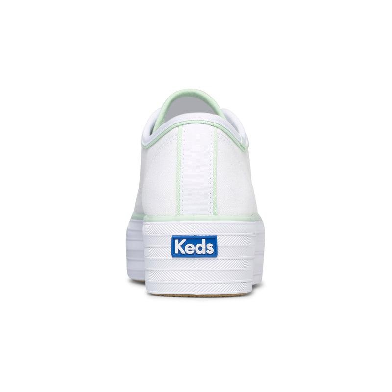 Keds Triple Up Kanvas Hits Platform Sneakers Kadın White/Mint | MQOIF-5316