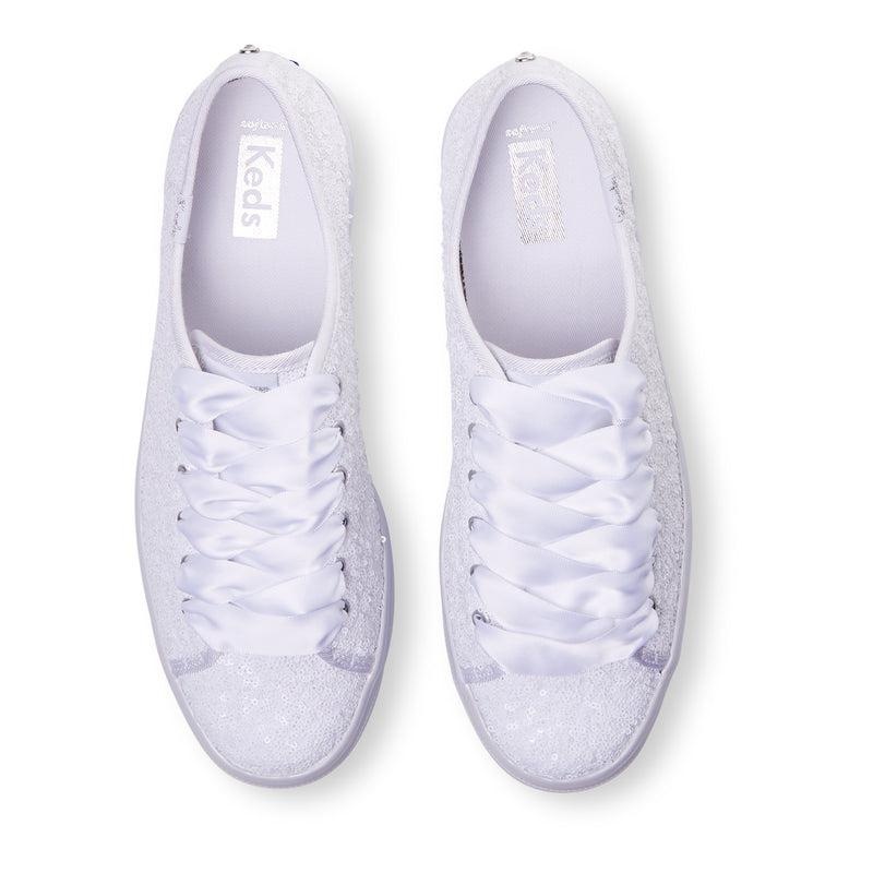 Keds Triple Up Sequins Cel Platform Sneakers Kadın Beyaz | NMBQH-4207