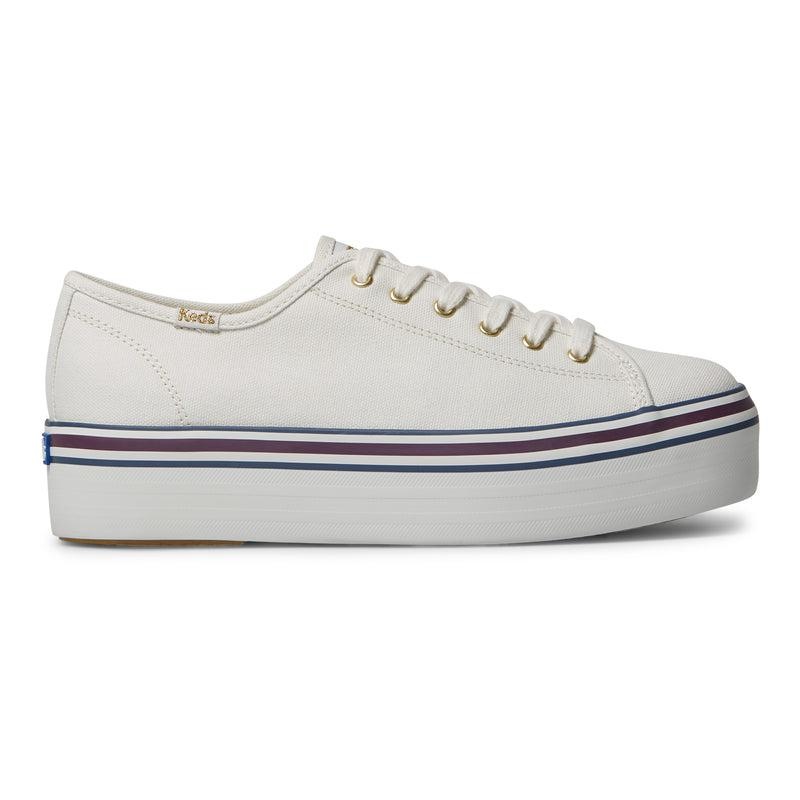 Keds Triple Up Varsity Kanvas Canvas Kadın White/Blue | SAPBU-5310