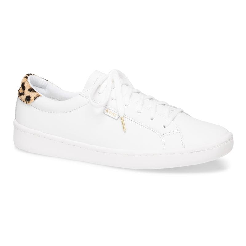 Keds x Kate Spade Ace Deri Leather Sneakers Kadın White/Leopard | EDXUY-2093