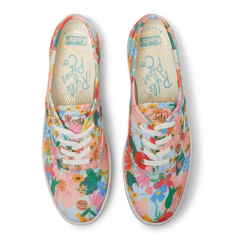 Keds x Rifle Paper Co. Champion Canvas Kadın Blue/Multicolor | GMSOP-7340