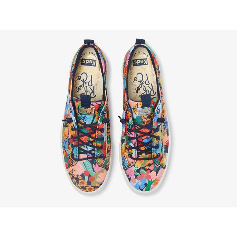 Keds x Rifle Paper Co. Kickback Sicily Makosen Ayakkabı Kadın Lacivert Renkli | XIUOP-4075