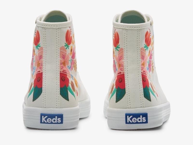 Keds x Rifle Paper Co. Kickstart Hi Kanvas Prints Kadın Beyaz | JGUAK-1372