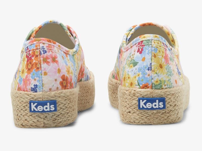 Keds x Rifle Paper Co. Triple Kick Canvas Kadın White/Multicolor | HBWSG-3617