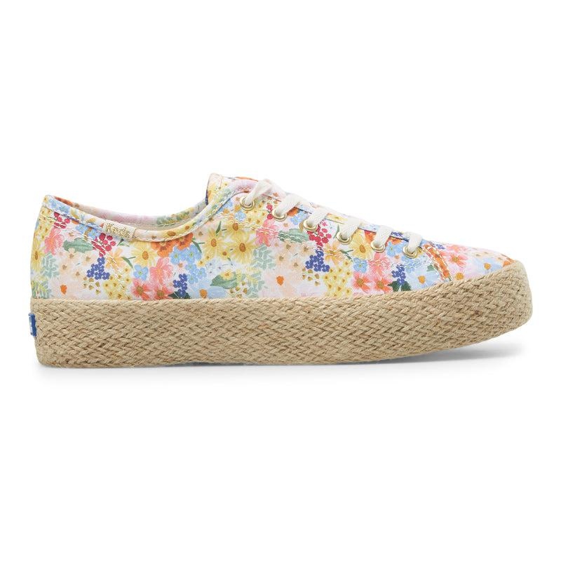 Keds x Rifle Paper Co. Triple Kick Canvas Kadın White/Multicolor | HBWSG-3617