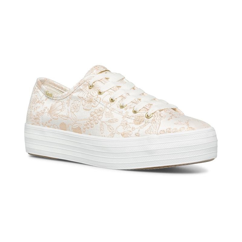 Keds x Rifle Paper Co. Triple Kick Colette Jacquard Sneaker Prints Kadın Beyaz | NIAVH-2538