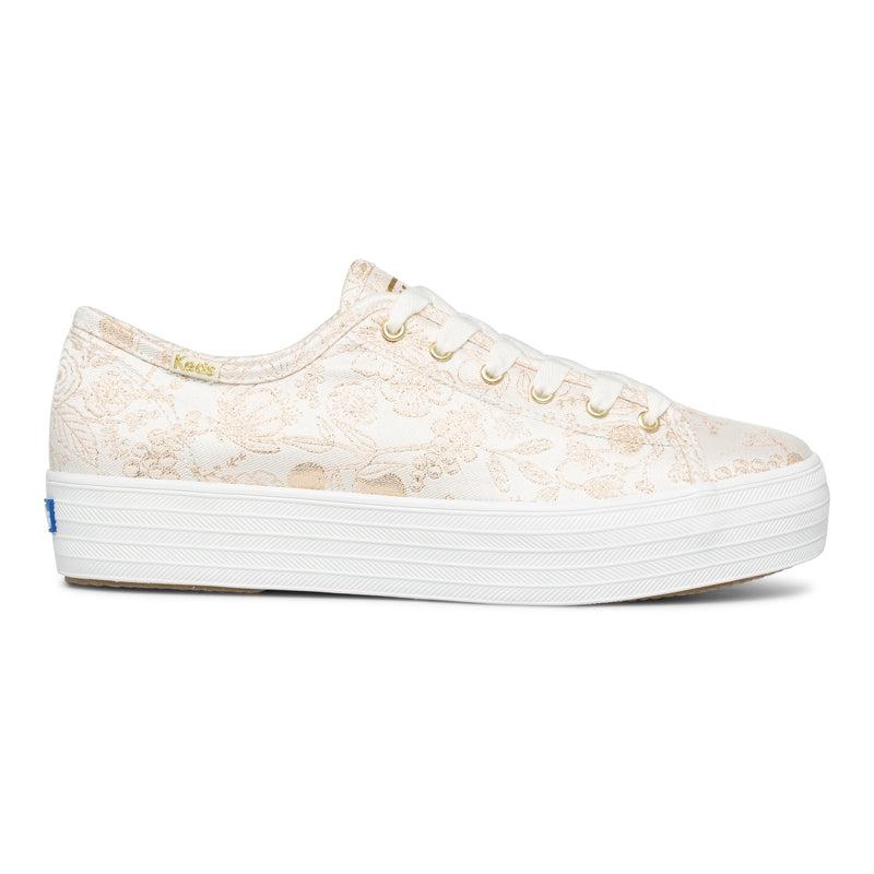 Keds x Rifle Paper Co. Triple Kick Colette Jacquard Sneaker Prints Kadın Beyaz | NIAVH-2538