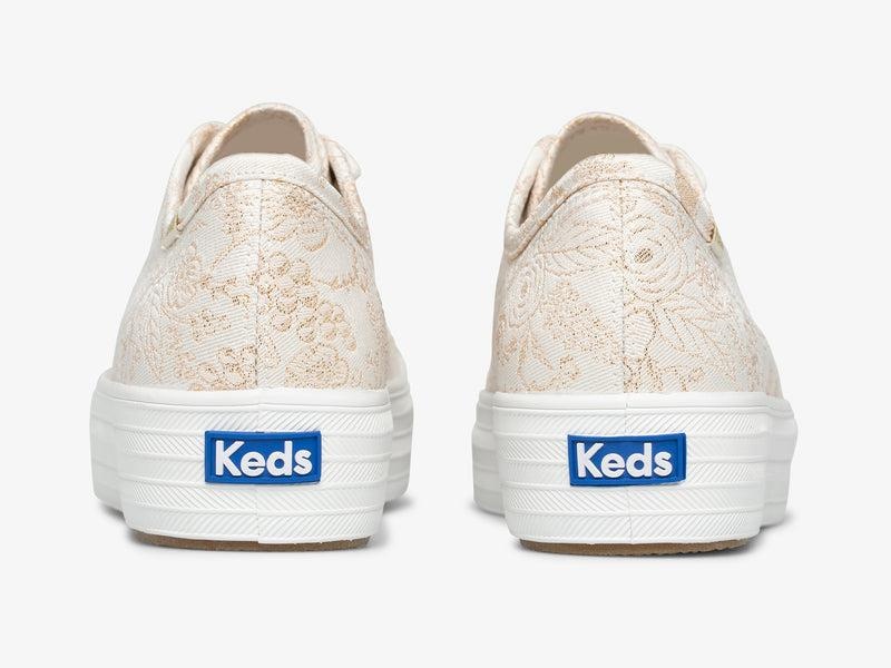 Keds x Rifle Paper Co. Triple Kick Colette Jacquard Sneaker Platform Sneakers Kadın Beyaz | LTNXP-9345