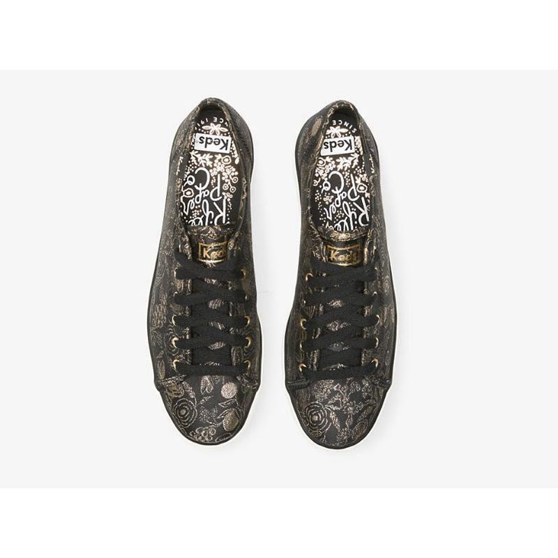 Keds x Rifle Paper Co. Triple Kick Colette Jacquard Platform Sneakers Kadın Siyah | FAYJB-5341