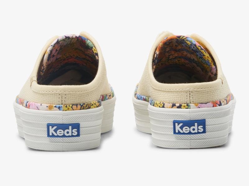 Keds x Rifle Paper Co. Triple Kick Mule Raffia Prints Kadın Lightyellow | JUEZL-2473