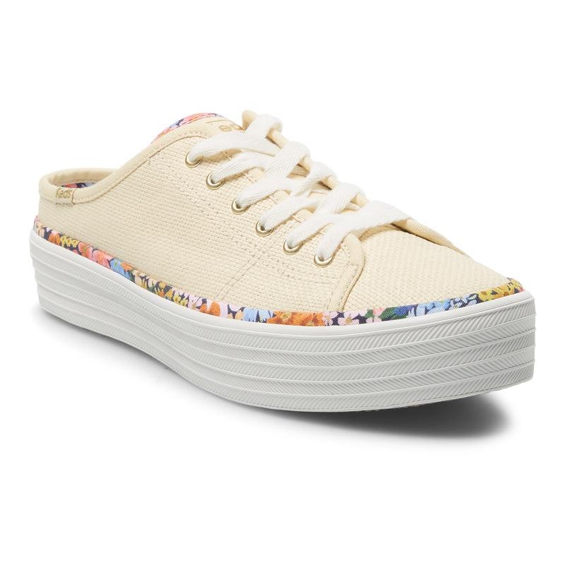 Keds x Rifle Paper Co. Triple Kick Mule Raffia Prints Kadın Lightyellow | JUEZL-2473