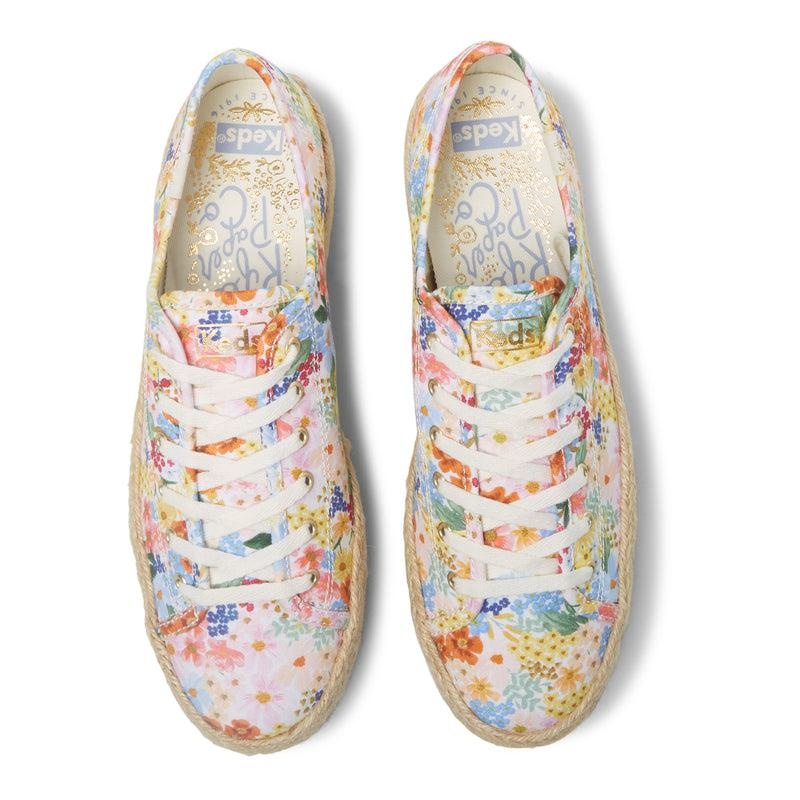 Keds x Rifle Paper Co. Triple Kick Platform Sneakers Kadın White/Multicolor | VPSDK-3670