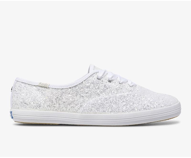 Keds x kate spade new york Champion Glitter Canvas Kadın Beyaz | CIUGB-1295